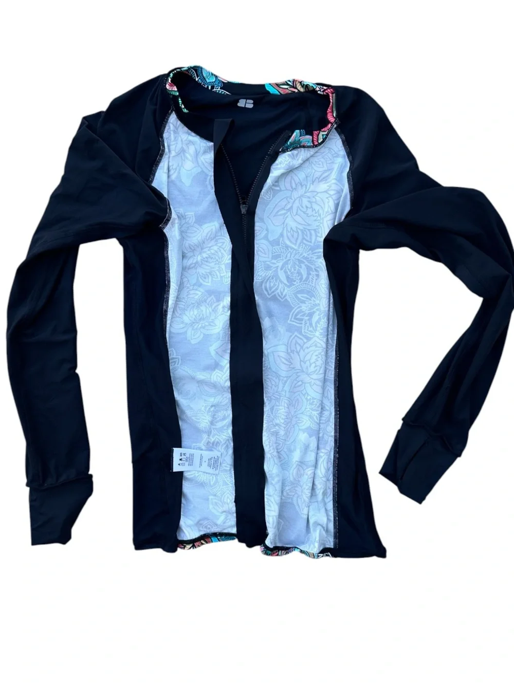 BEACH HOUSE Sport Women's Bright Floral Full Zip Long Sleeve Rash Guard Swim Top